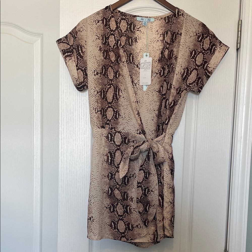 Snake Print Wrap Romper